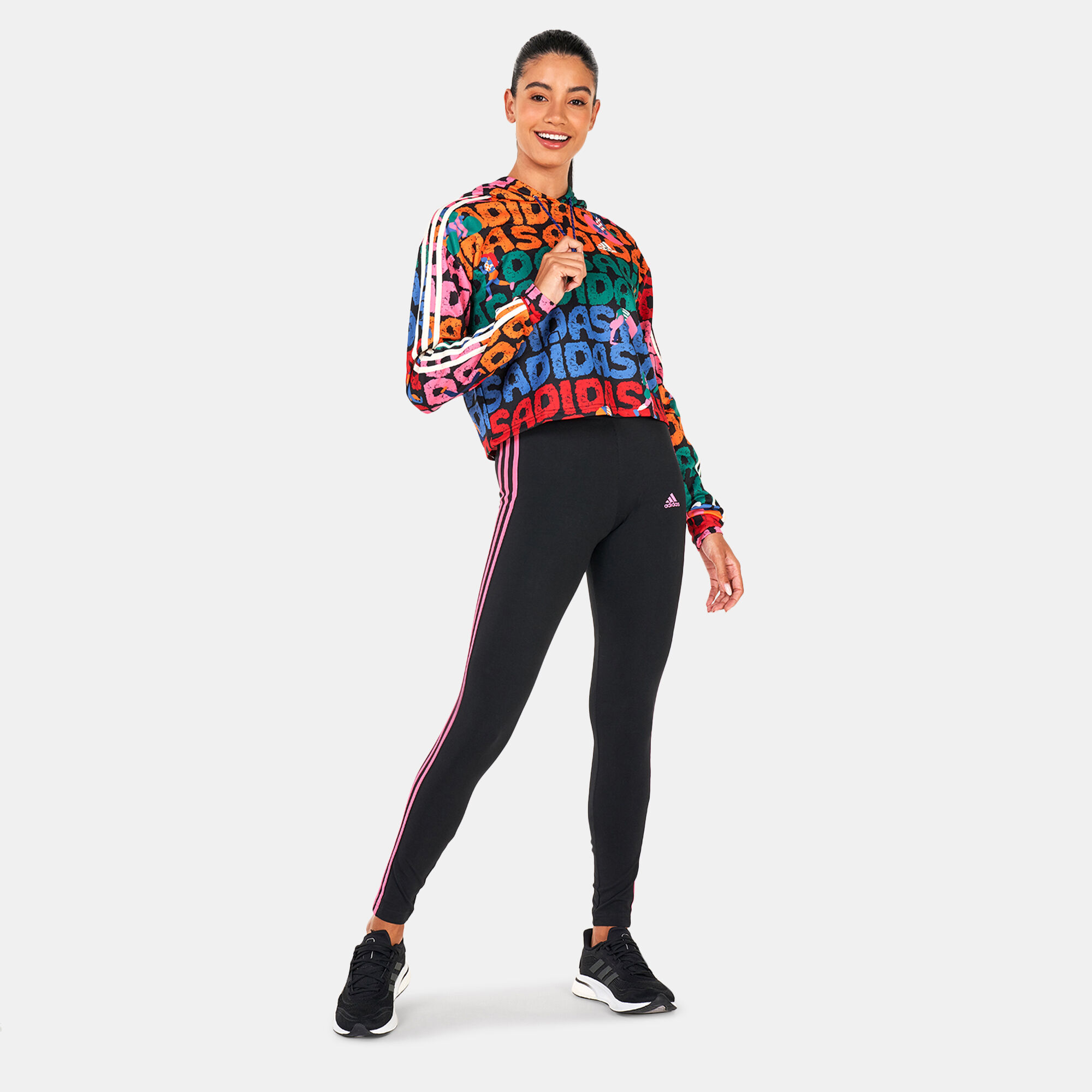 Adidas trefoil store 3 stripe leggings