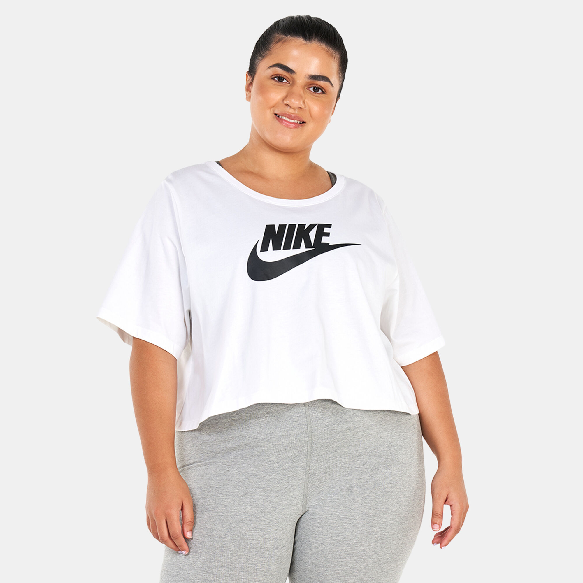 Nike crop top plus size discount