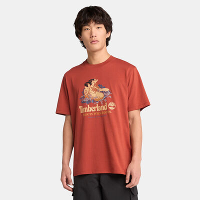 Timberland Men's Boot Graphic T-Shirt Orange