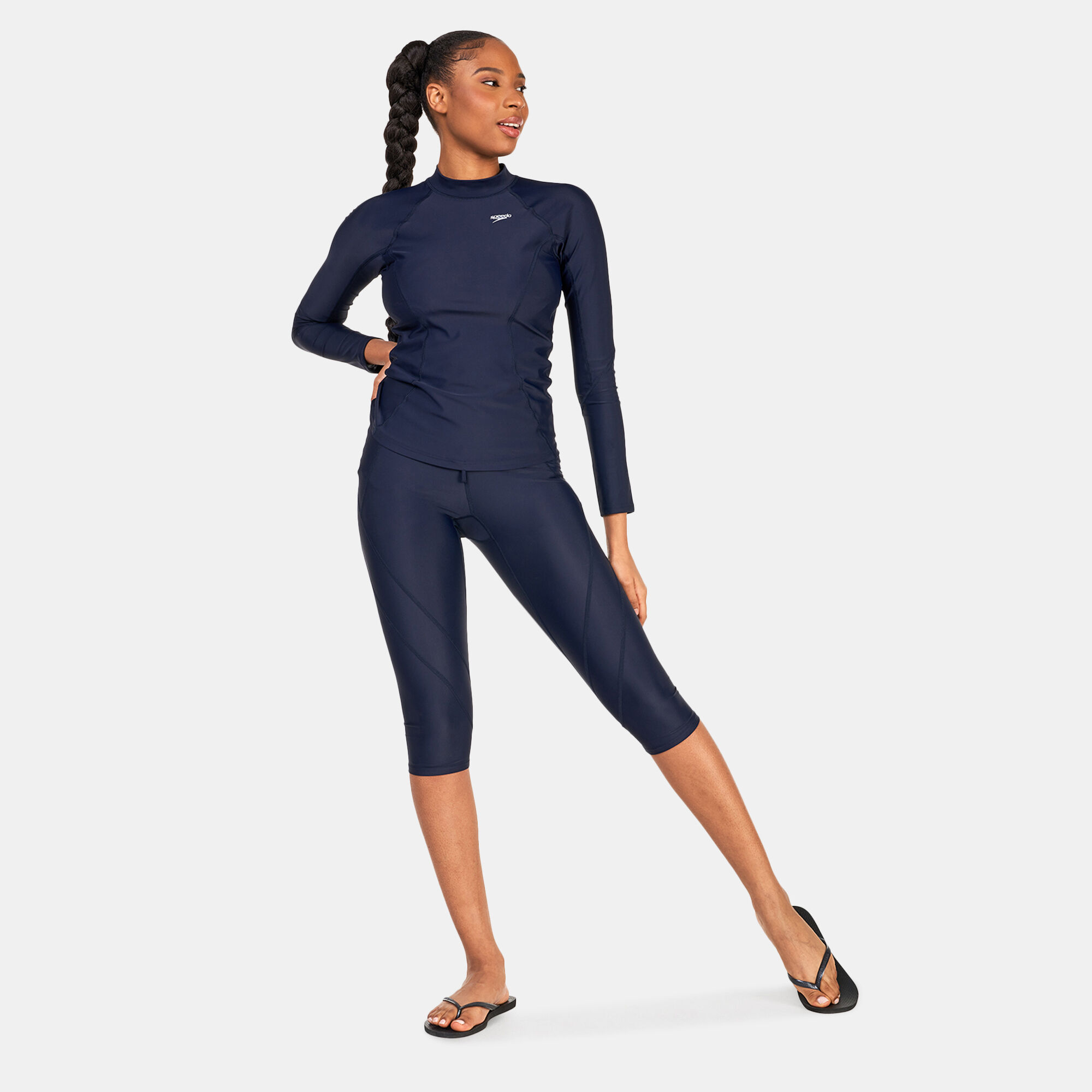 Womens Logo 3 4 Swimming Leggings