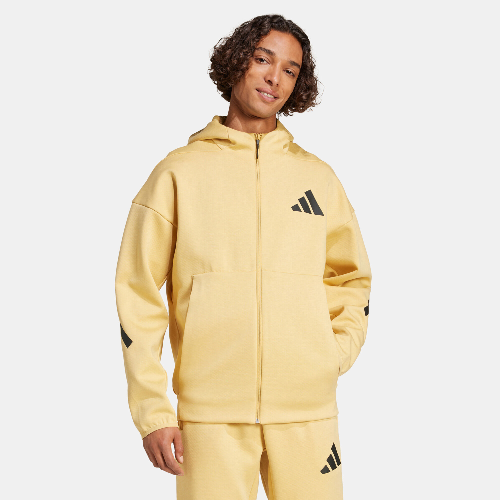 Yellow adidas hoodie on sale