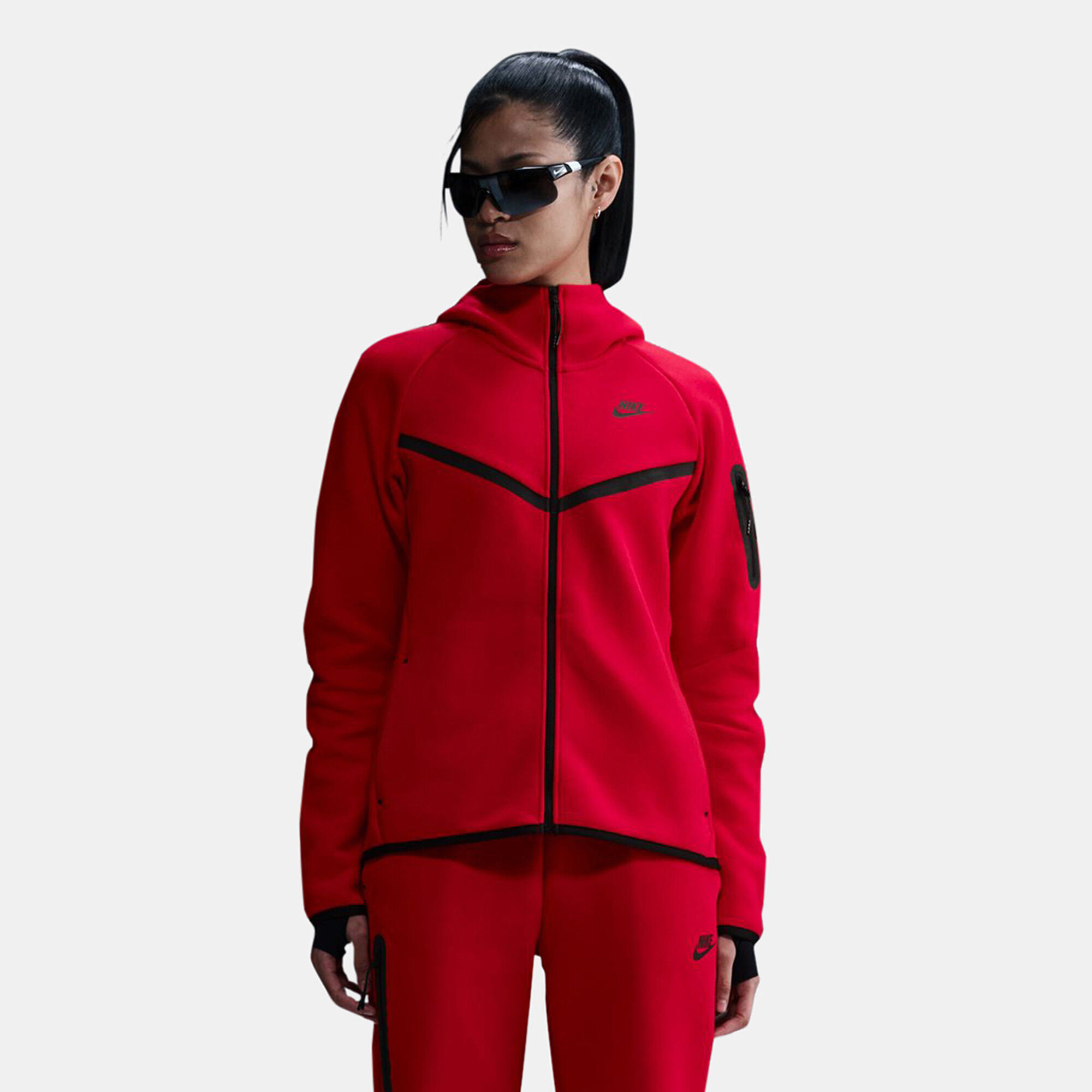 Women s Sportswear Tech Fleece Windrunner Full Zip Hoodie Red Nike in Kuwait SSS