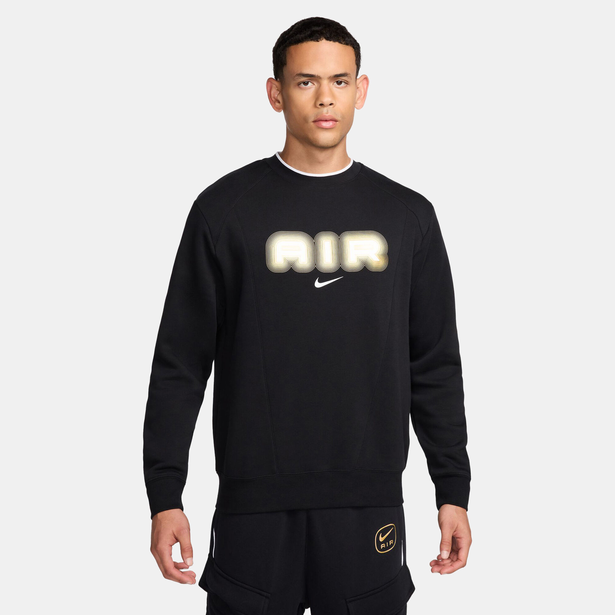 Men s Air Fleece Sweatshirt Black Nike in Kuwait SSS