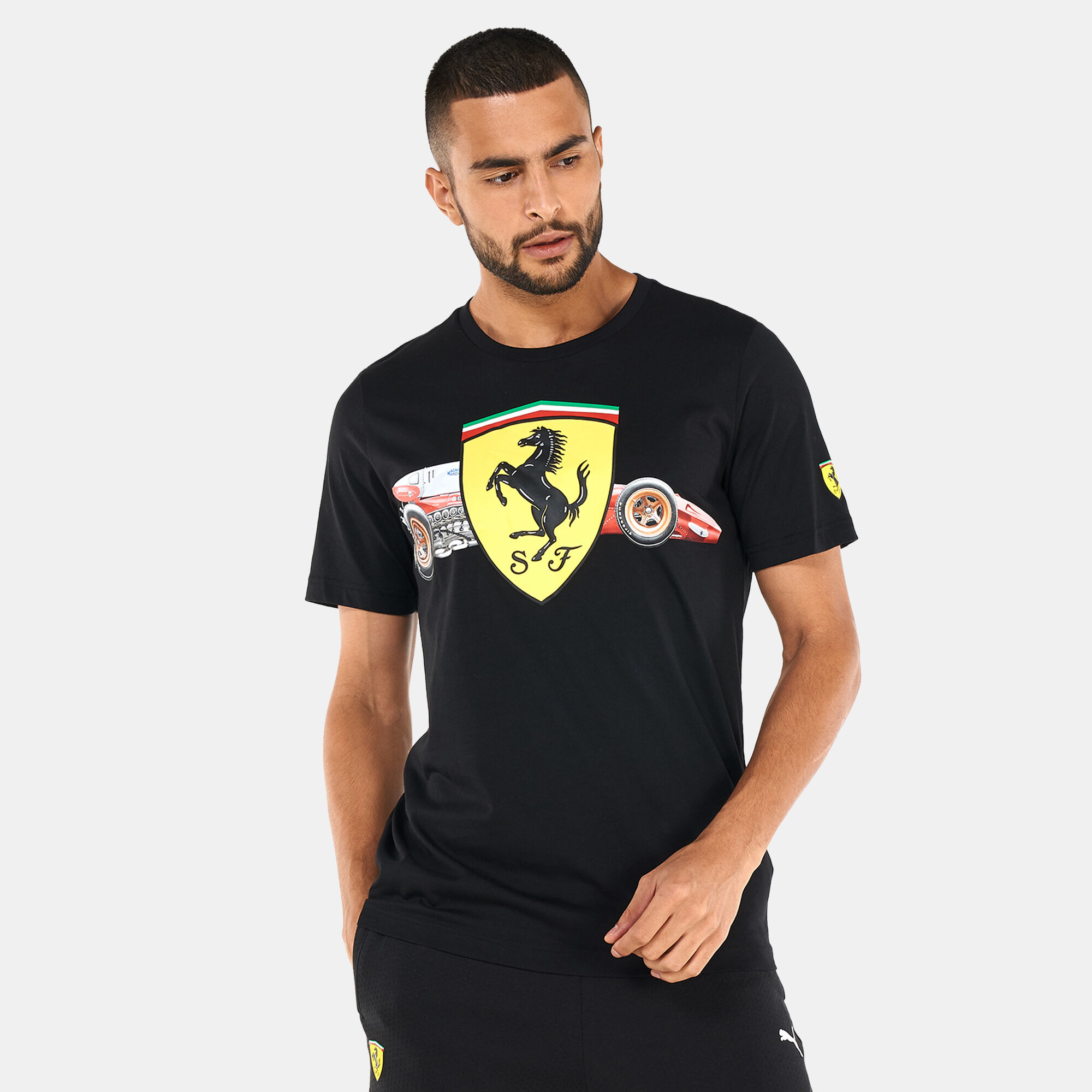 Buy PUMA Men s Ferrari Race Heritage Big Shield T Shirt Black in