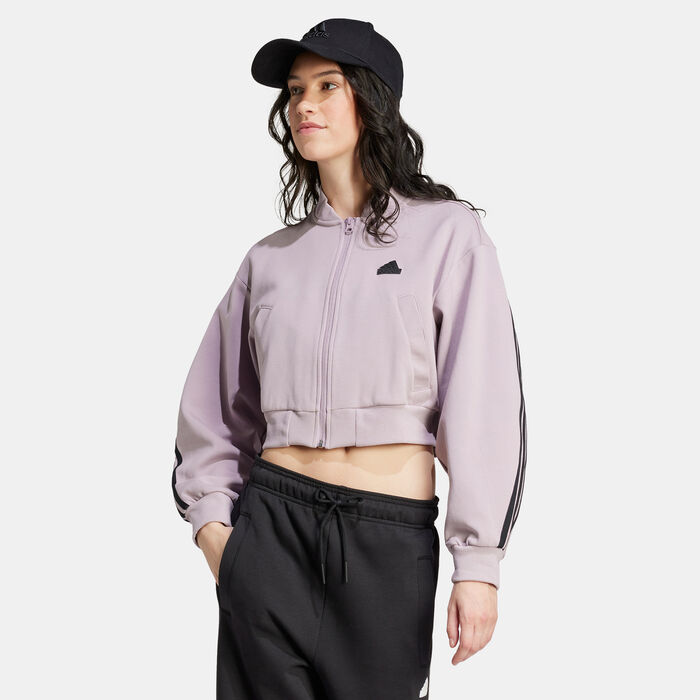 adidas Women's Future Icons 3-Stripes Bomber Jacket Purple image number 0