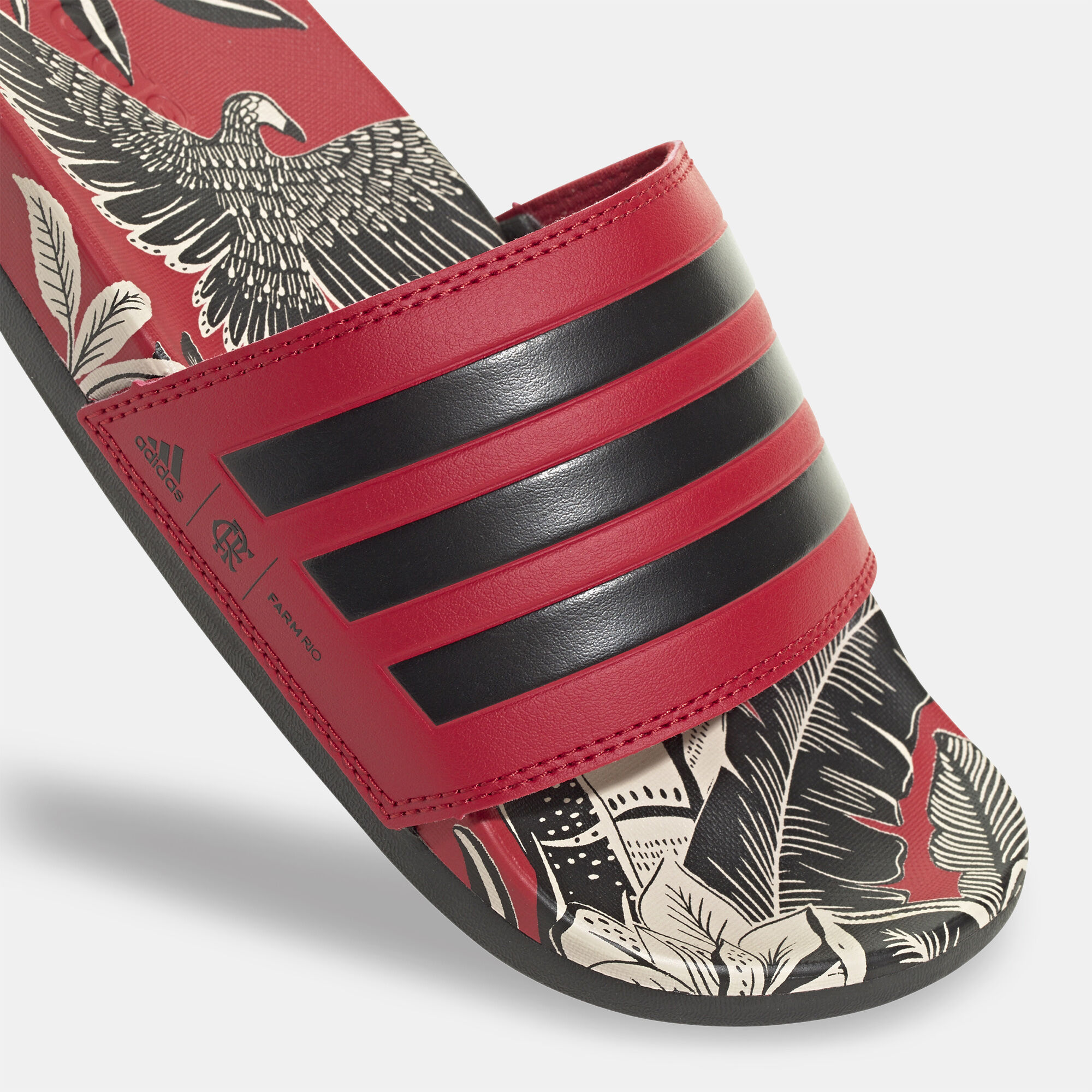 Red adidas slides womens on sale