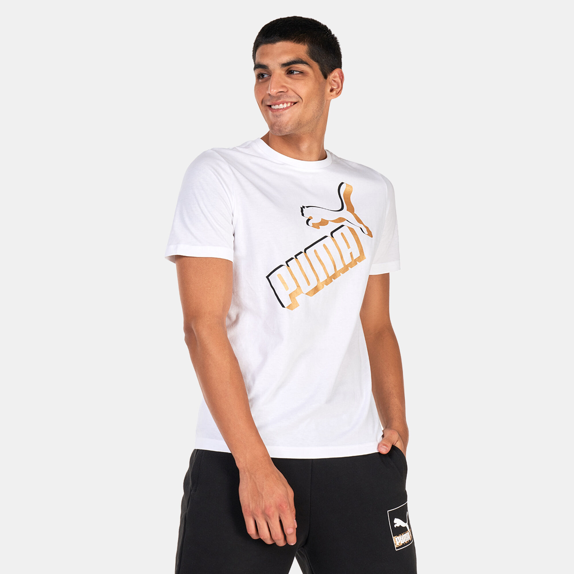 Men s Essentials Big Logo T Shirt White PUMA in Kuwait SSS