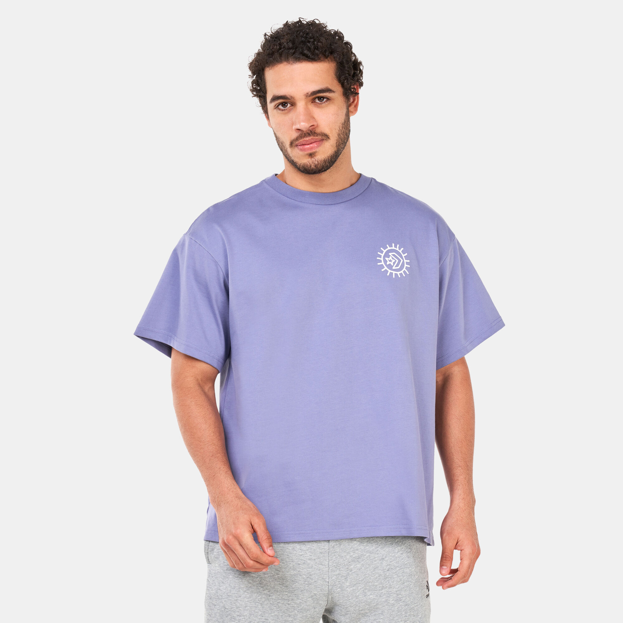 Converse t shirt purple new arrivals