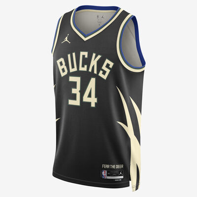 Jordan Men's NBA Milwaukee Bucks Statement Edition Dri-FIT Swingman Jersey Black