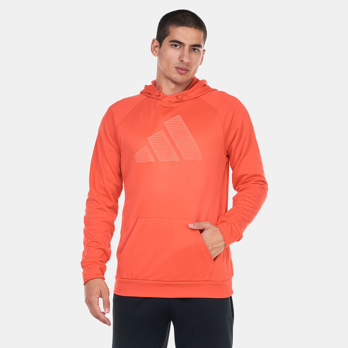 adidas Men's Game And Go Big Logo Training Hoodie Orange image number 1