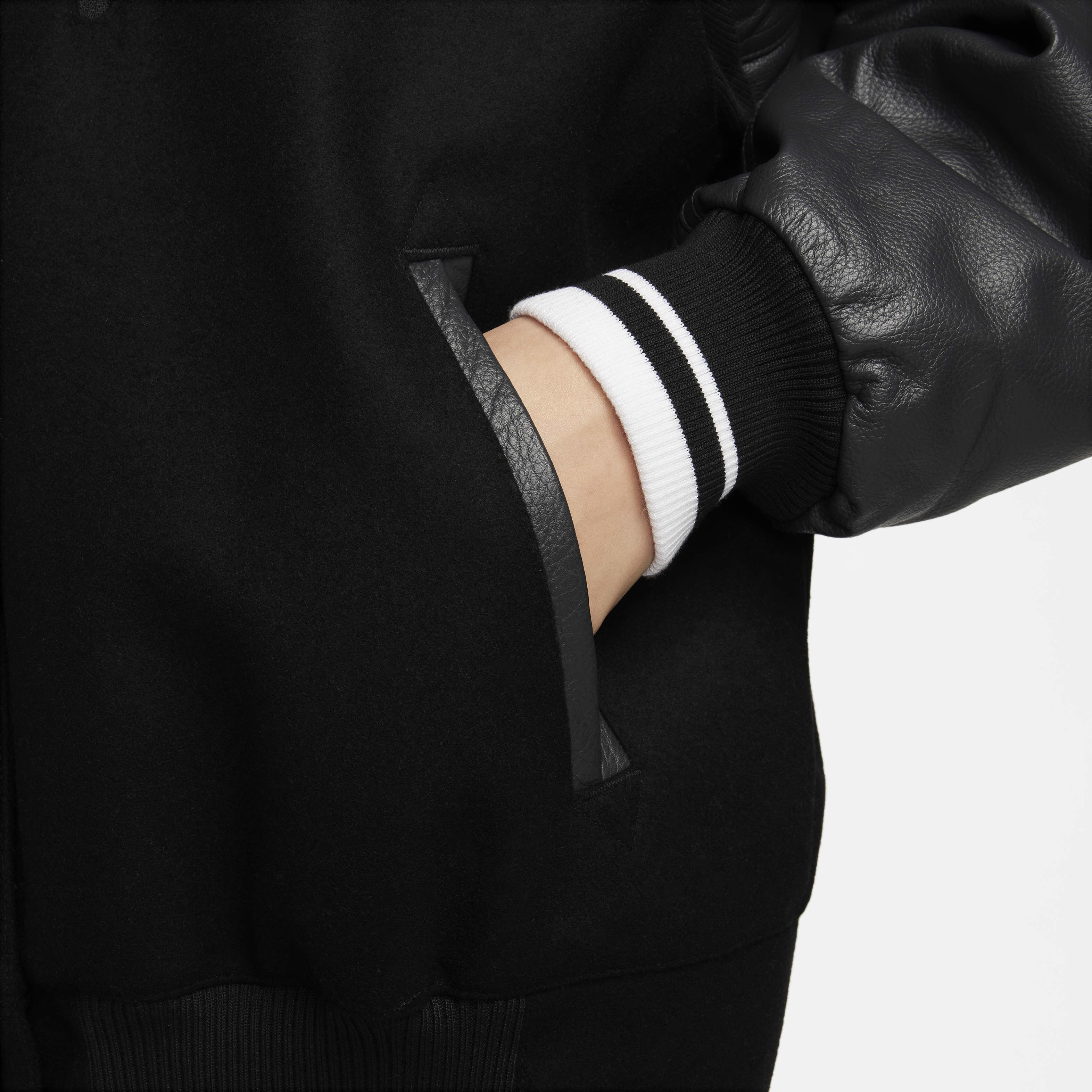 Women s Sportswear Oversized Wool Destroyer Jacket Black Nike in Kuwait SSS