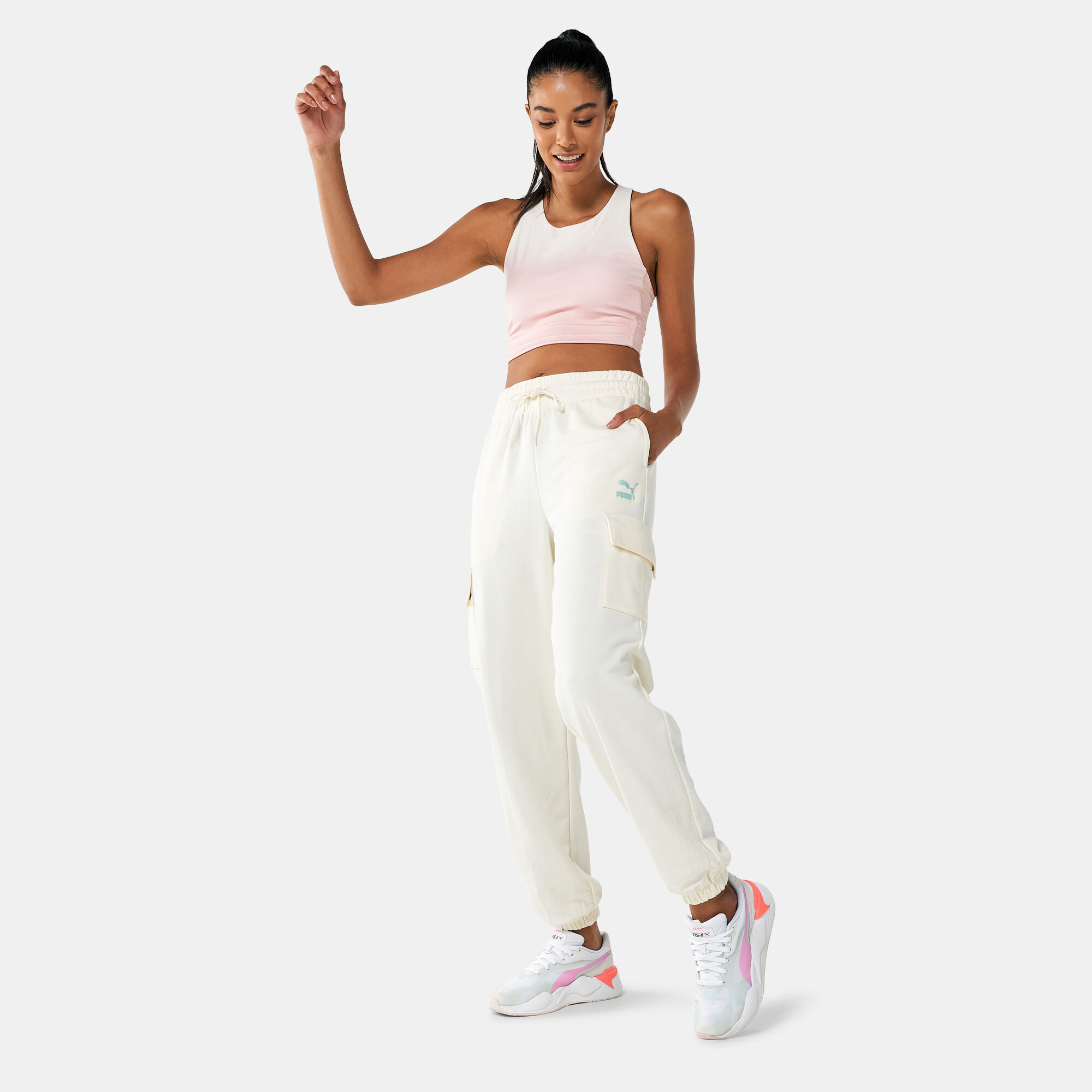 Ellesse cargo online fleece joggers womens