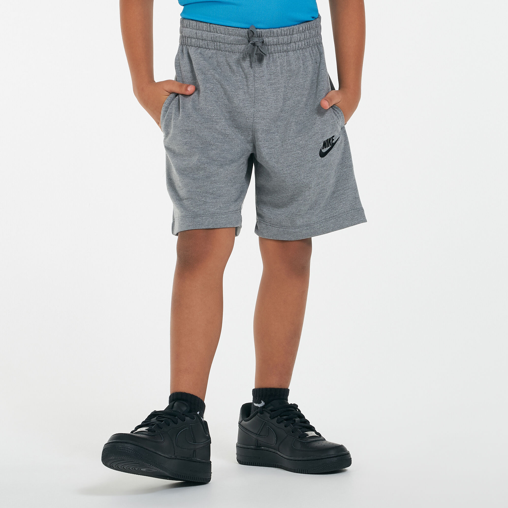 Grey nike shorts kids online