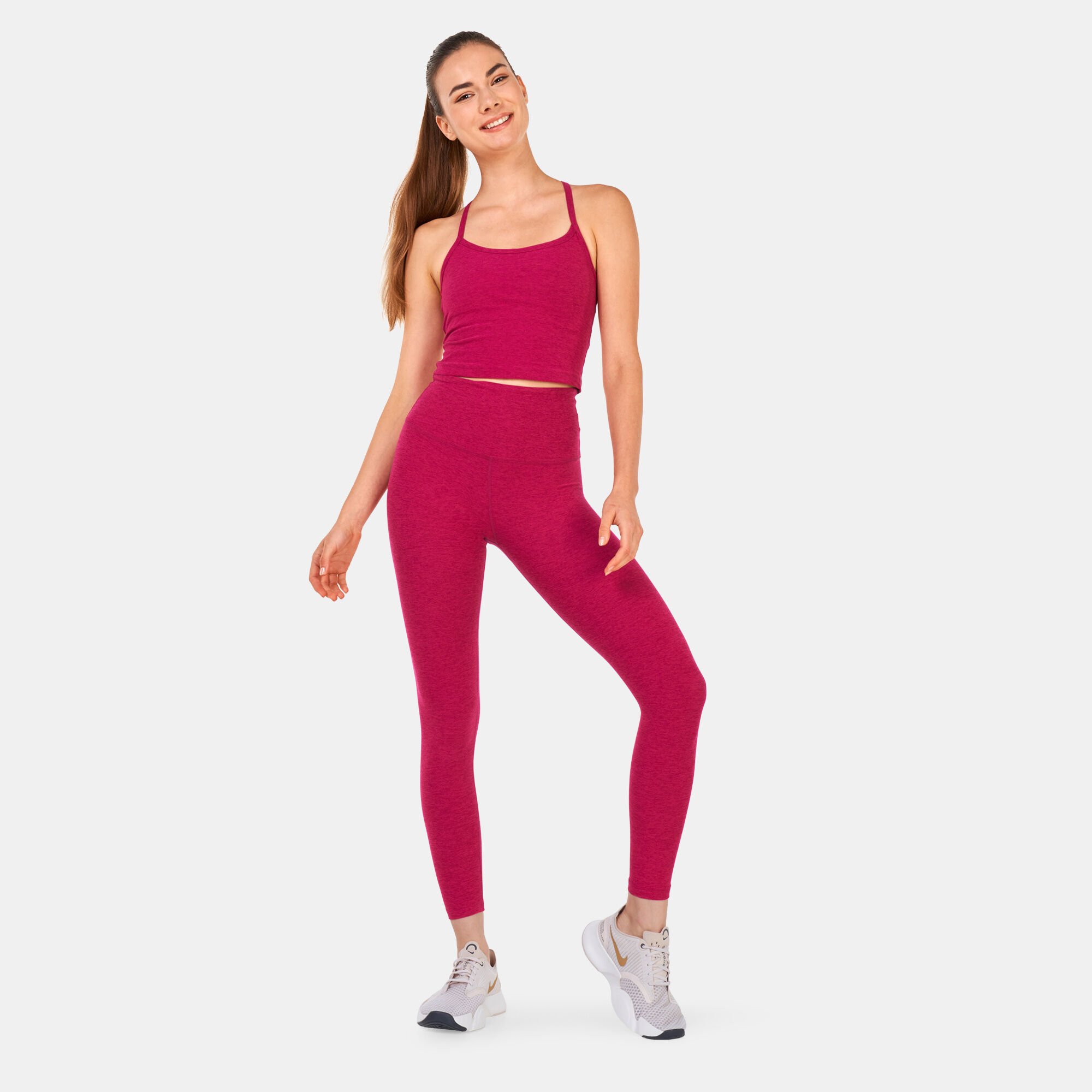 Women s Spacedye Caught In The Midi High Waisted Leggings Pink Beyond Yoga in Kuwait SSS