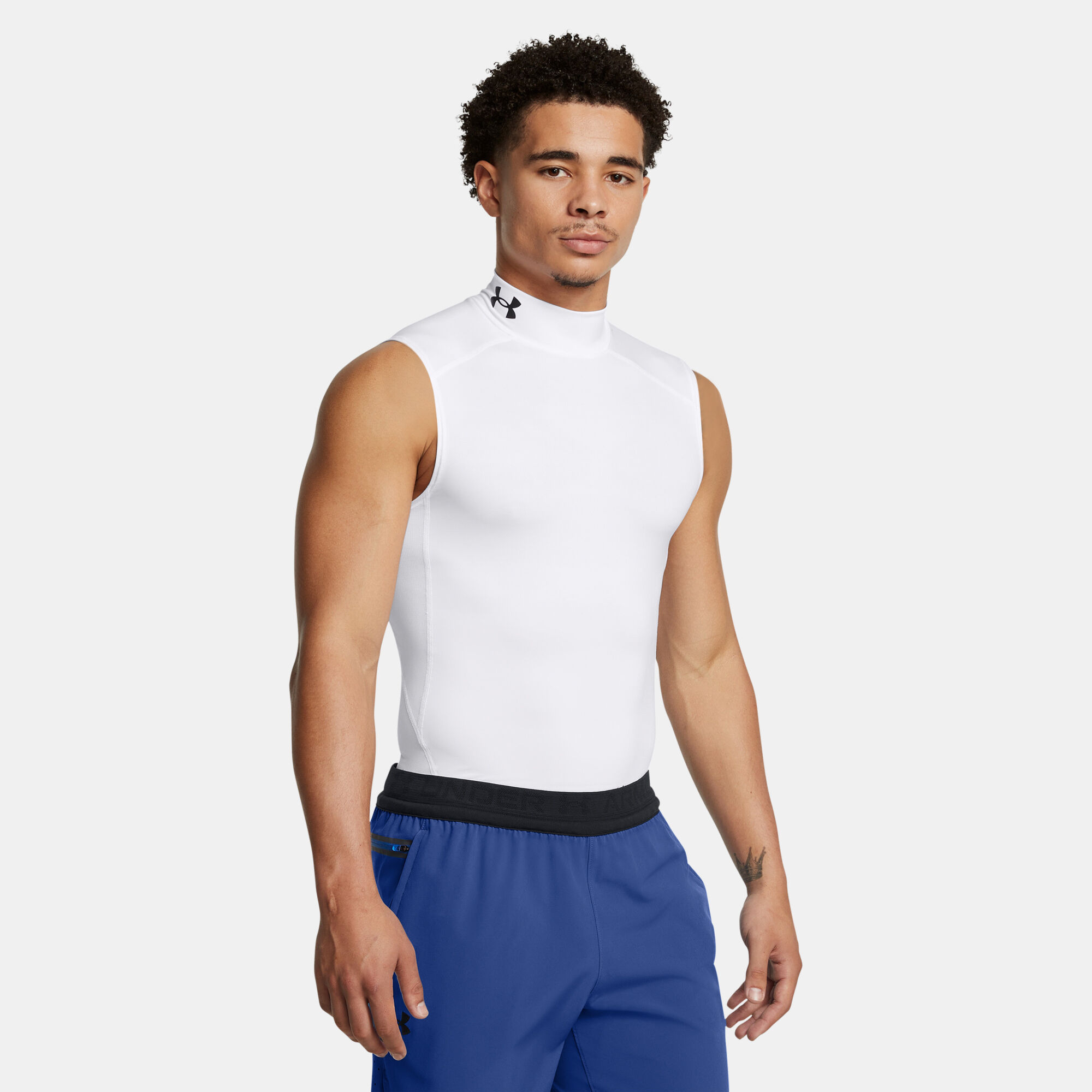 Men s HeatGear Mock Sleeveless Training Top White Under Armour in Kuwait SSS