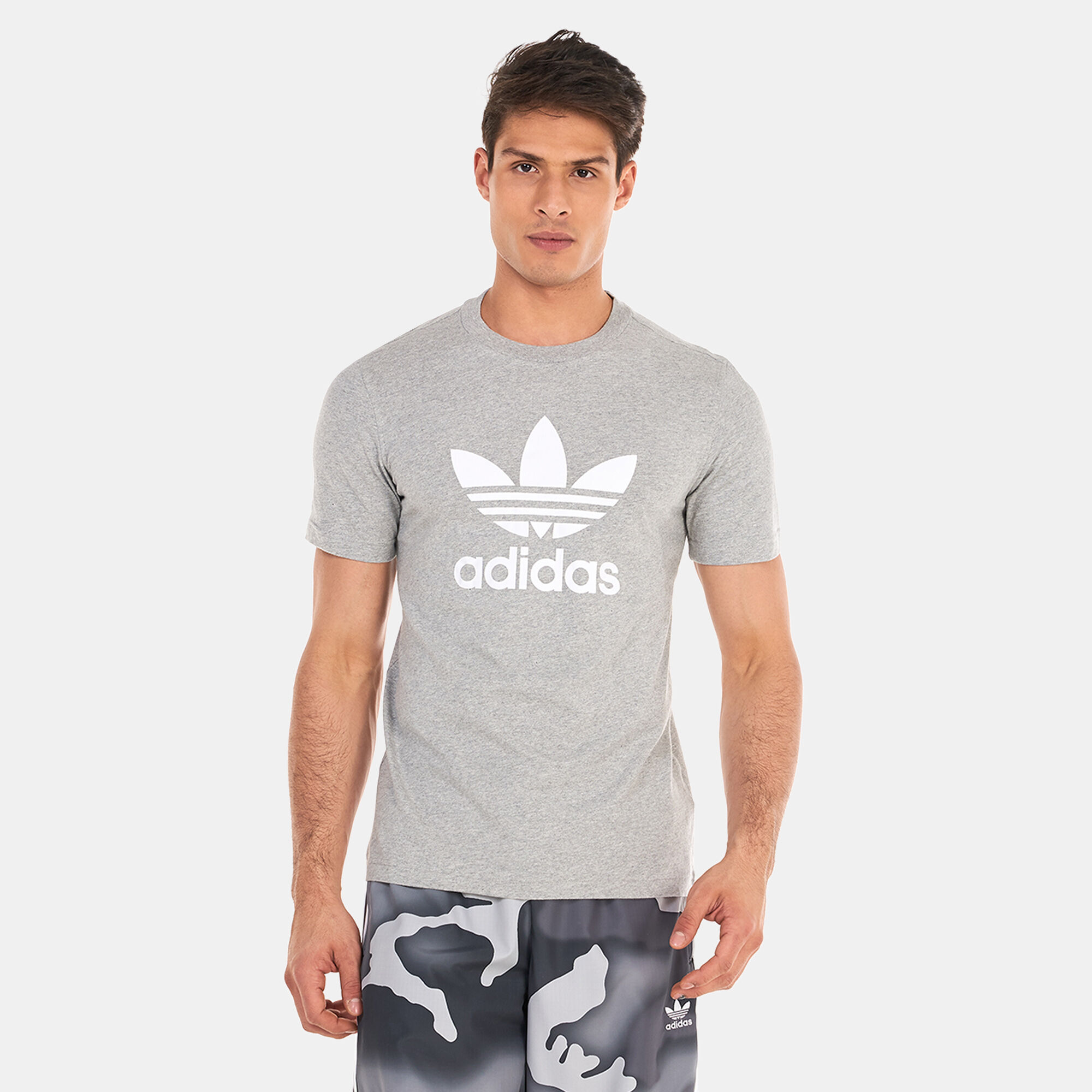 Men s Adicolor Classics Trefoil T Shirt Grey adidas Originals in Kuwait SSS