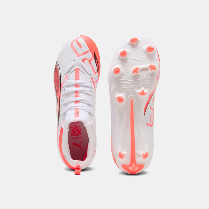 PUMA Kids' ULTRA 5 MATCH Firm Ground/Artificial Ground Football Shoes White image number 3