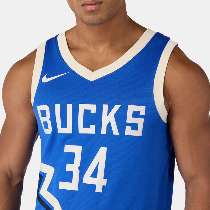 Nike Men's NBA 23/24 Milwaukee Bucks City Edition Swingman Basketball Jersey Blue image number 3