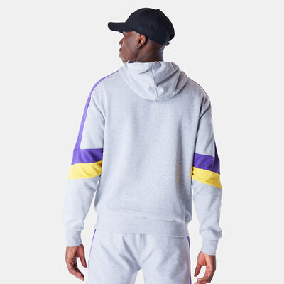 New Era Men's NBA Los Angeles Lakers Colourblock Hoodie Grey