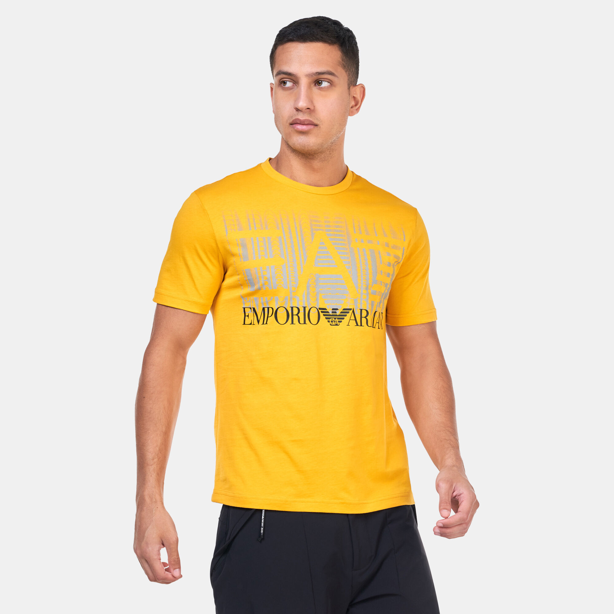 Men s Graphic Series Logo T Shirt Yellow EA7 Emporio Armani in Kuwait SSS