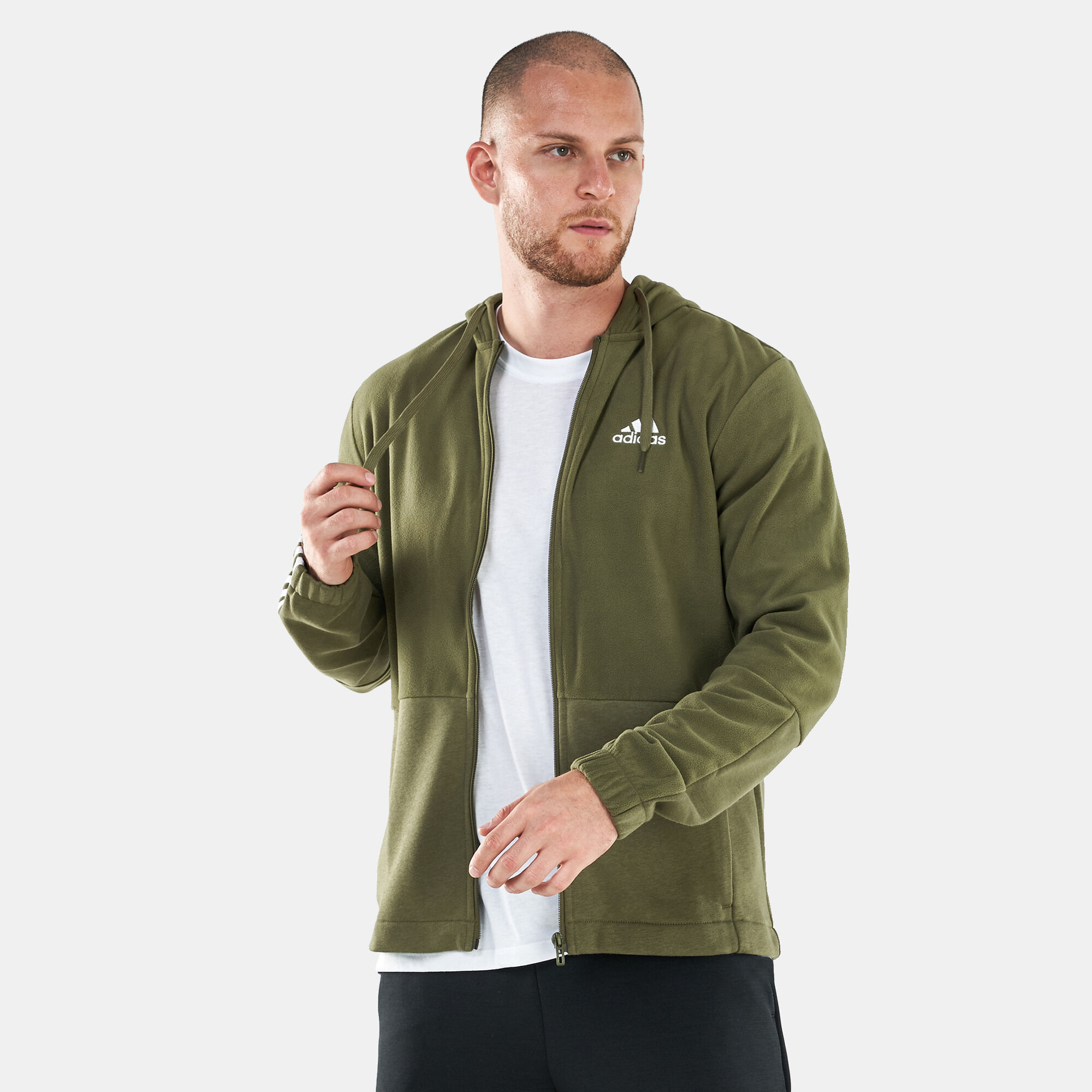 Buy adidas Men s Essentials Polar Fleece Giant Logo Full Zip