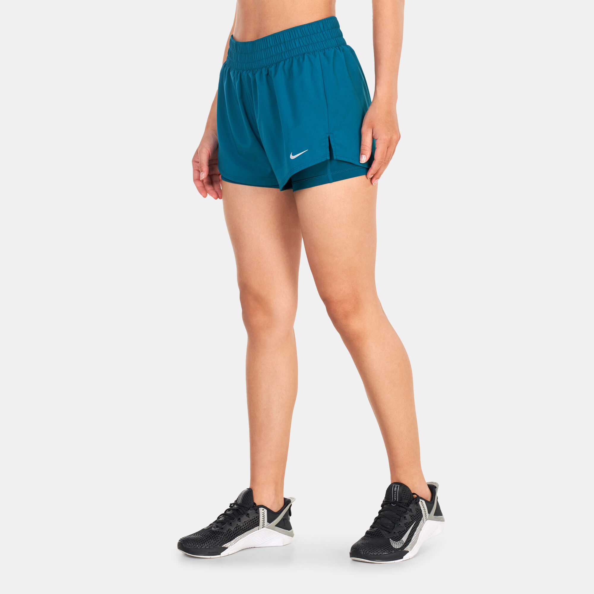 Buy Nike Women s One Dri FIT 2 In 1 Running Shorts Green in Kuwait SSS