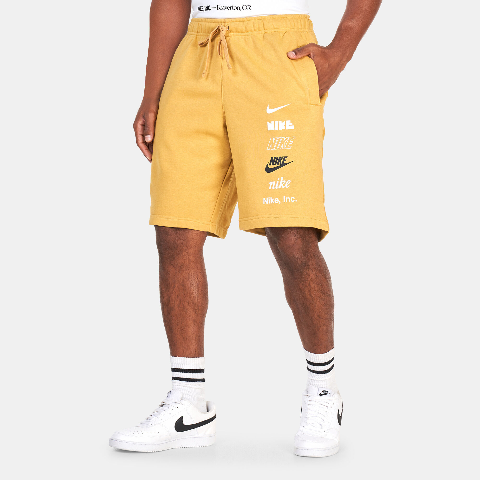 Nike club logo best sale shorts