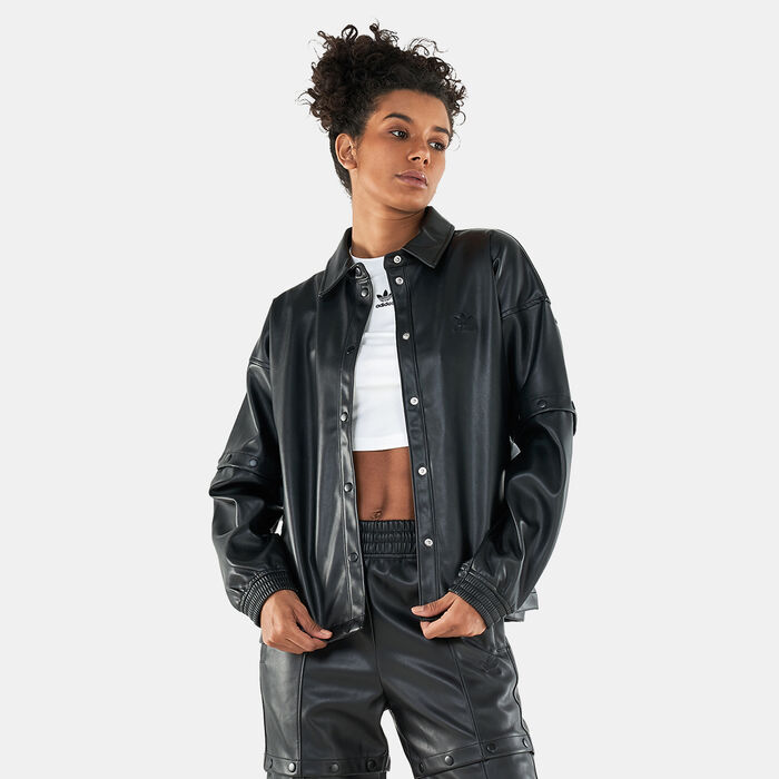 SYNTHETIC LEATHER TRACK JACKET