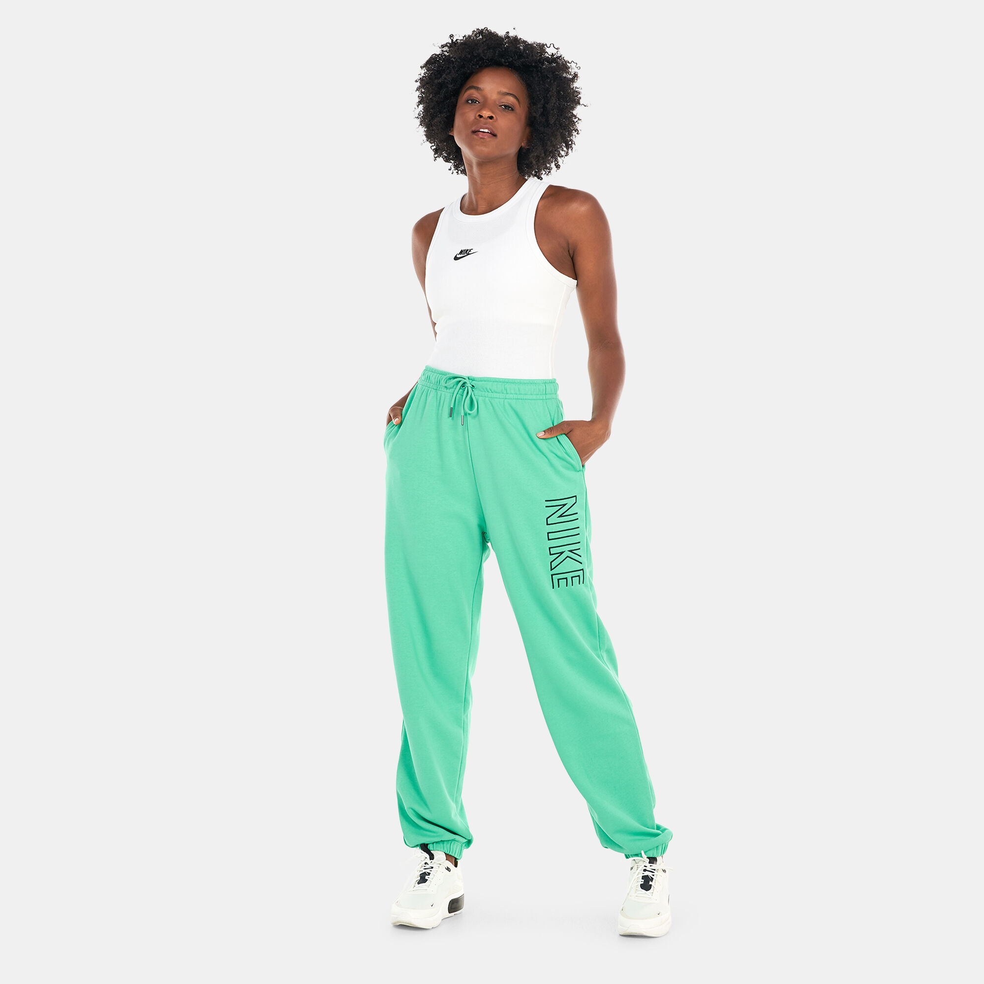 Green nike joggers womens top