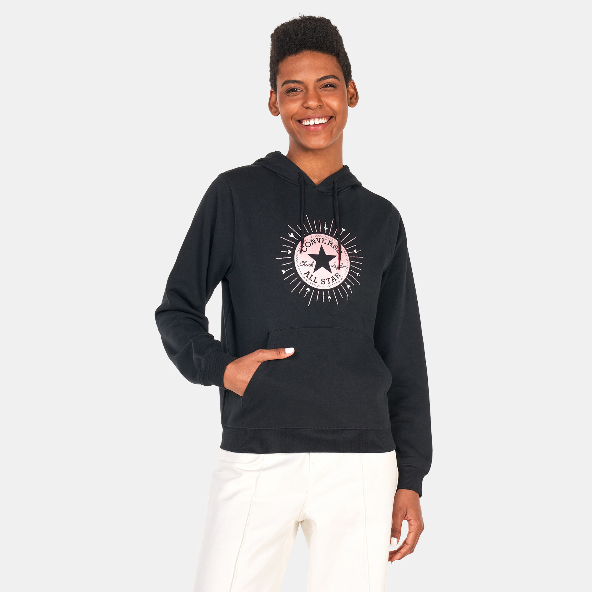 Women s Radiating Love Graphic Pullover Hoodie