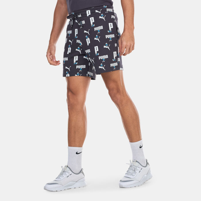 PUMA Men's x THE SMURFS Allover Print Shorts Black image number 0