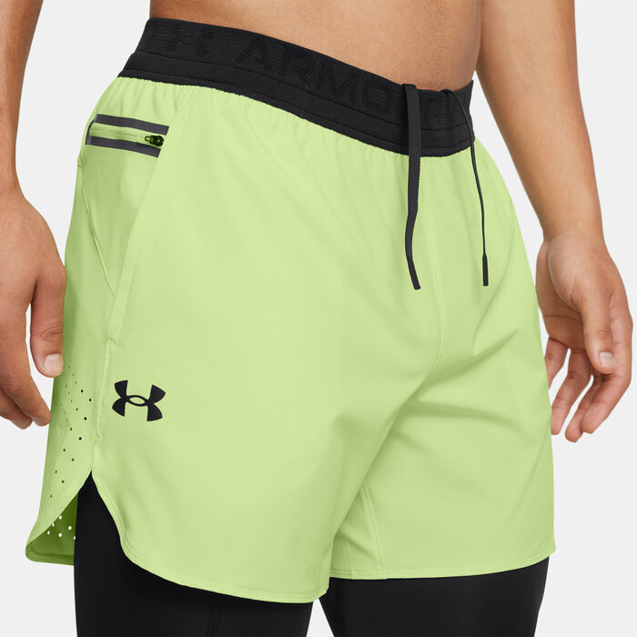 Under Armour Men's Peak Woven 2-in-1 Running Shorts Green image number 3
