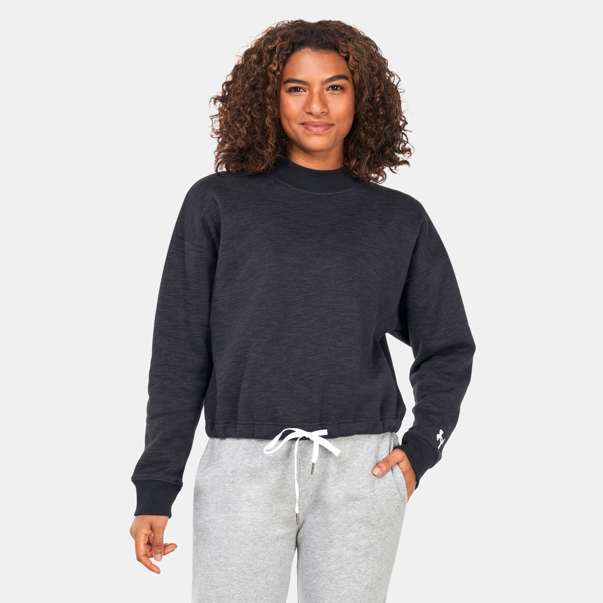 Women s Essential Script Crewneck Sweatshirt Black Under Armour in Kuwait SSS
