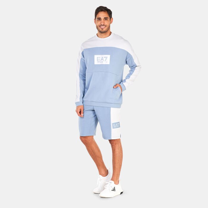 EA7 Emporio Armani Men's Train Tonal Block Sweatshirt Blue image number 2