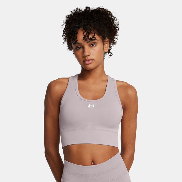 Under Armour Women's Vanish Seamless Medium-Support Training Sports Bra Grey image number 0