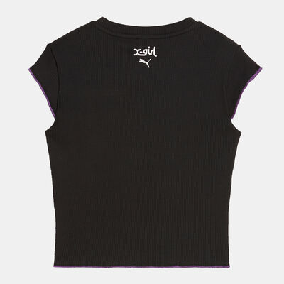 PUMA Women's x X-GIRL Ribbed T-Shirt Black
