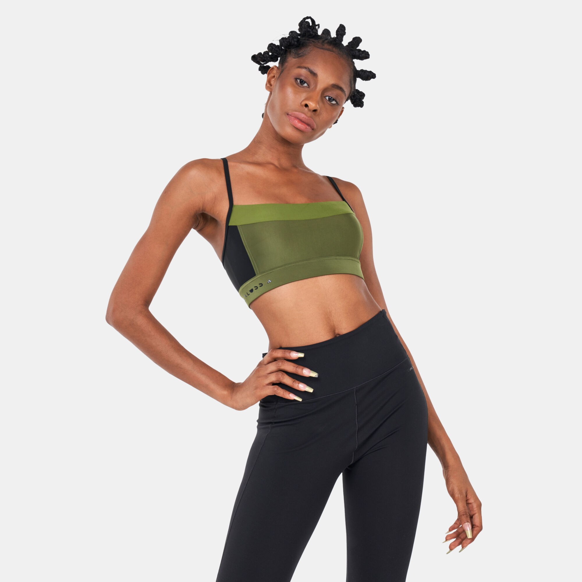 Adidas green sports bra hot sale