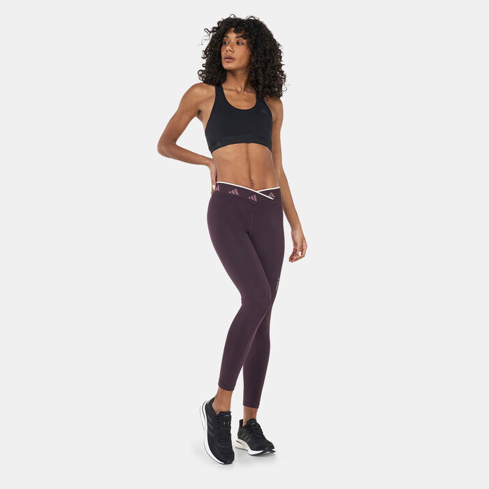 adidas Women's Techfit V-Shaped Elastic 7/8 Leggings Red image number 2