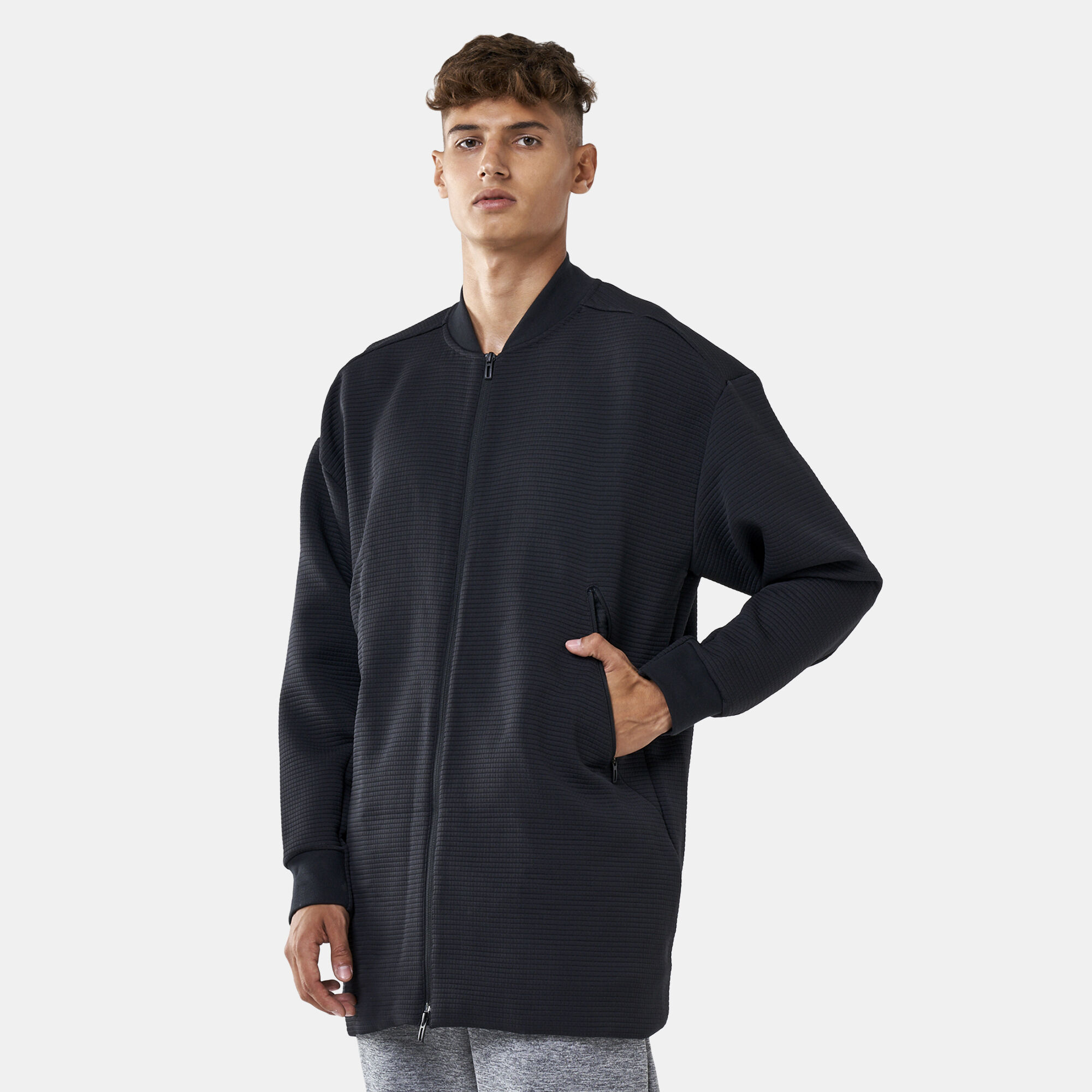 Adidas longline sales bomber jacket