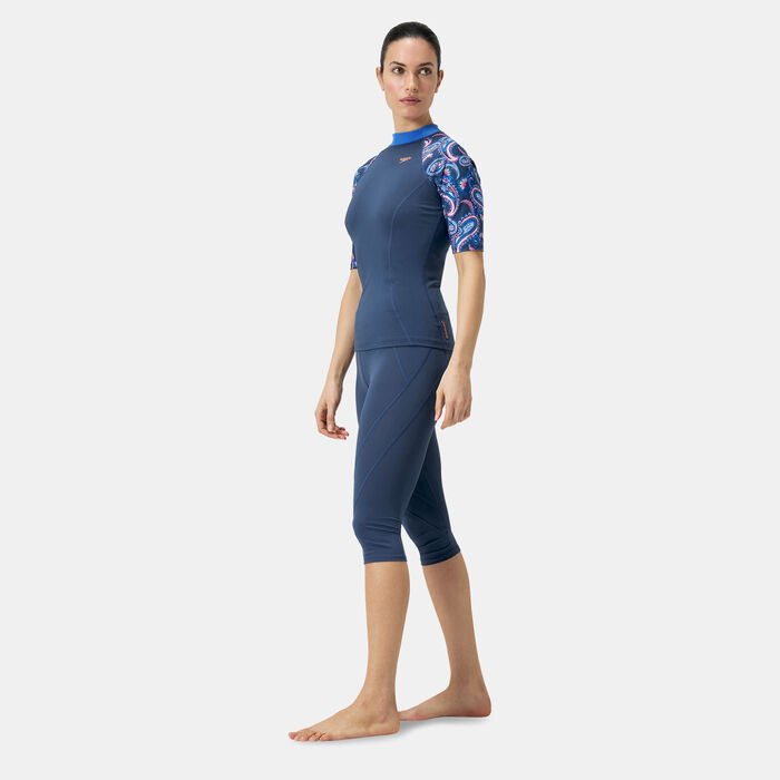 Speedo Women's Panel 3/4 Swimming Pants Blue image number 2