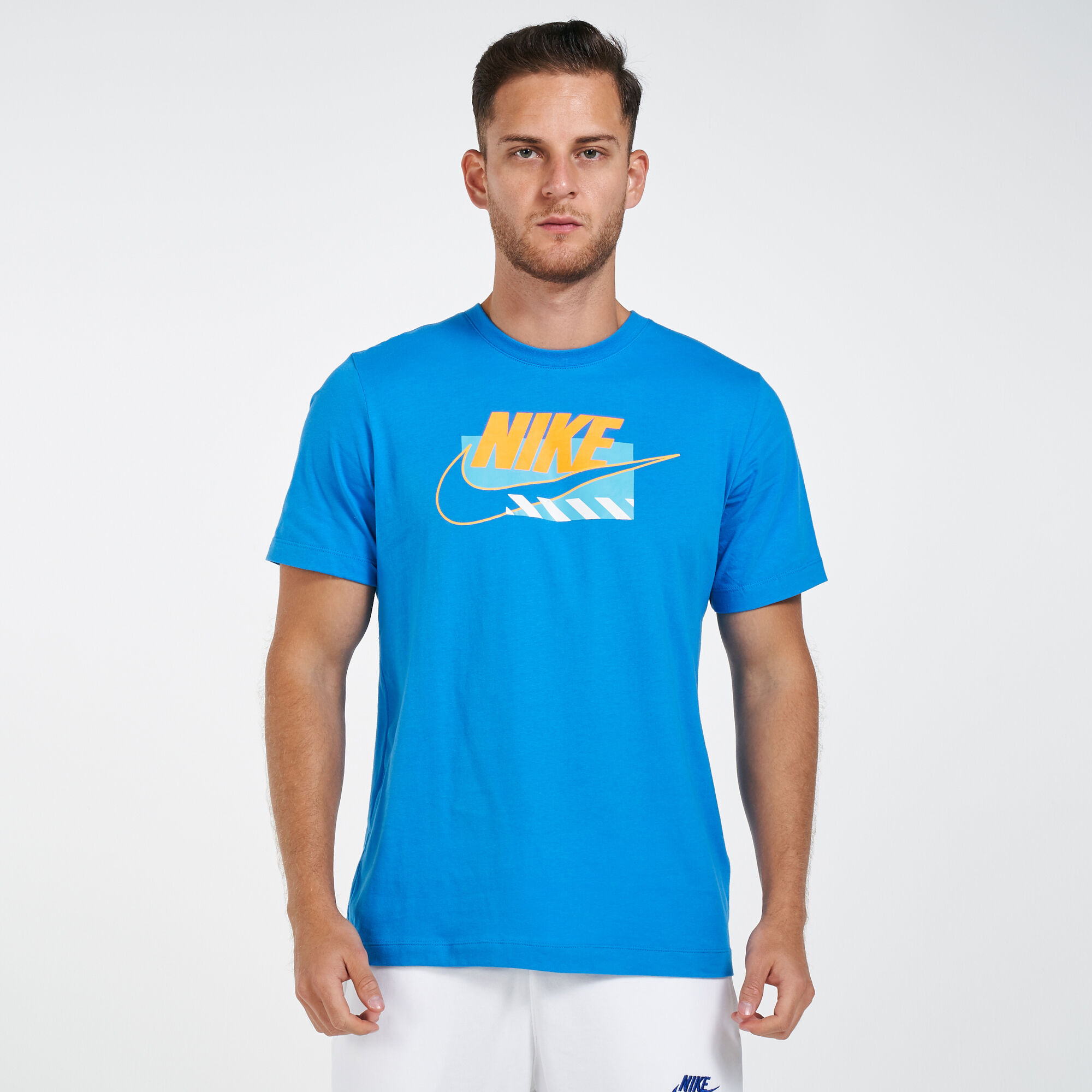 Buy Nike Men s Sportswear Brandmarks Hybrid T Shirt Blue in Kuwait