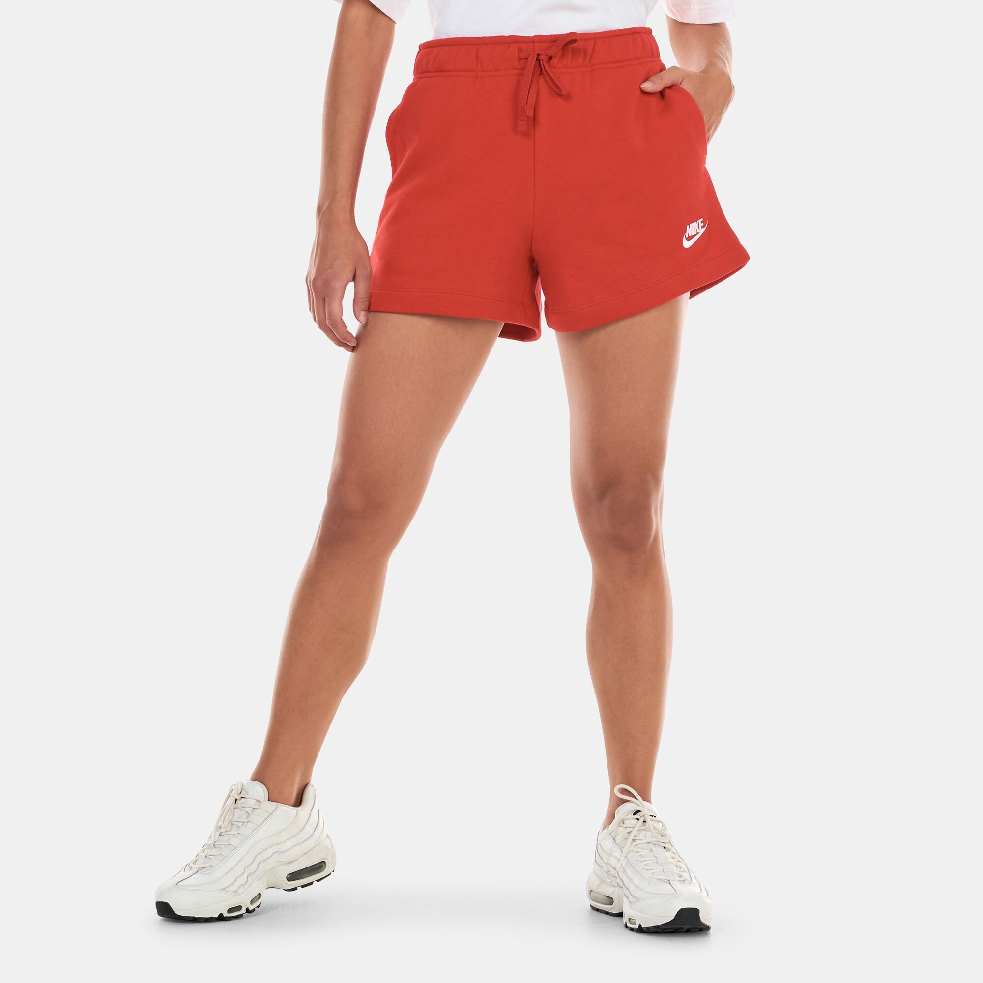 Nike fleece shorts red outlet