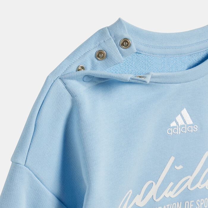 adidas Kids' Brand Love Sweatshirt and Sweatpants Set (Baby & Toddler) Blue image number 2