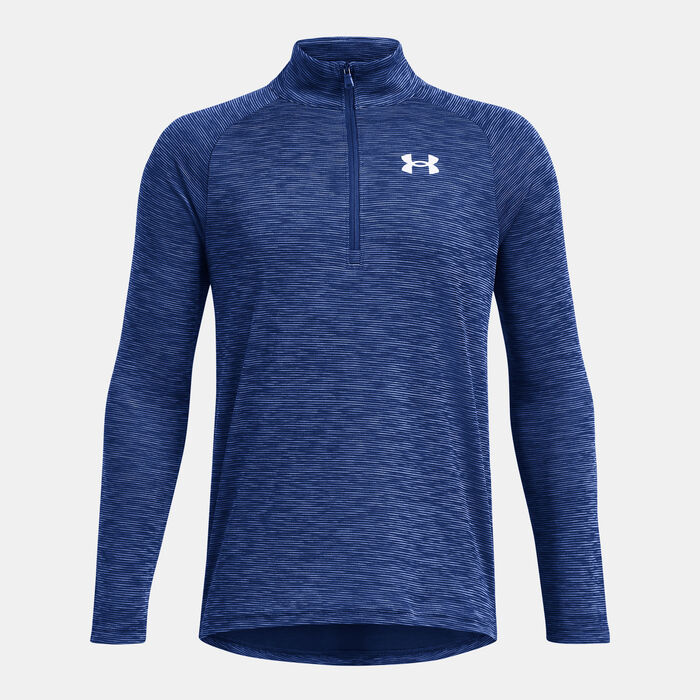 Under Armour Kids' UA Tech Textured 1/2-Zip Training Top Blue image number 0