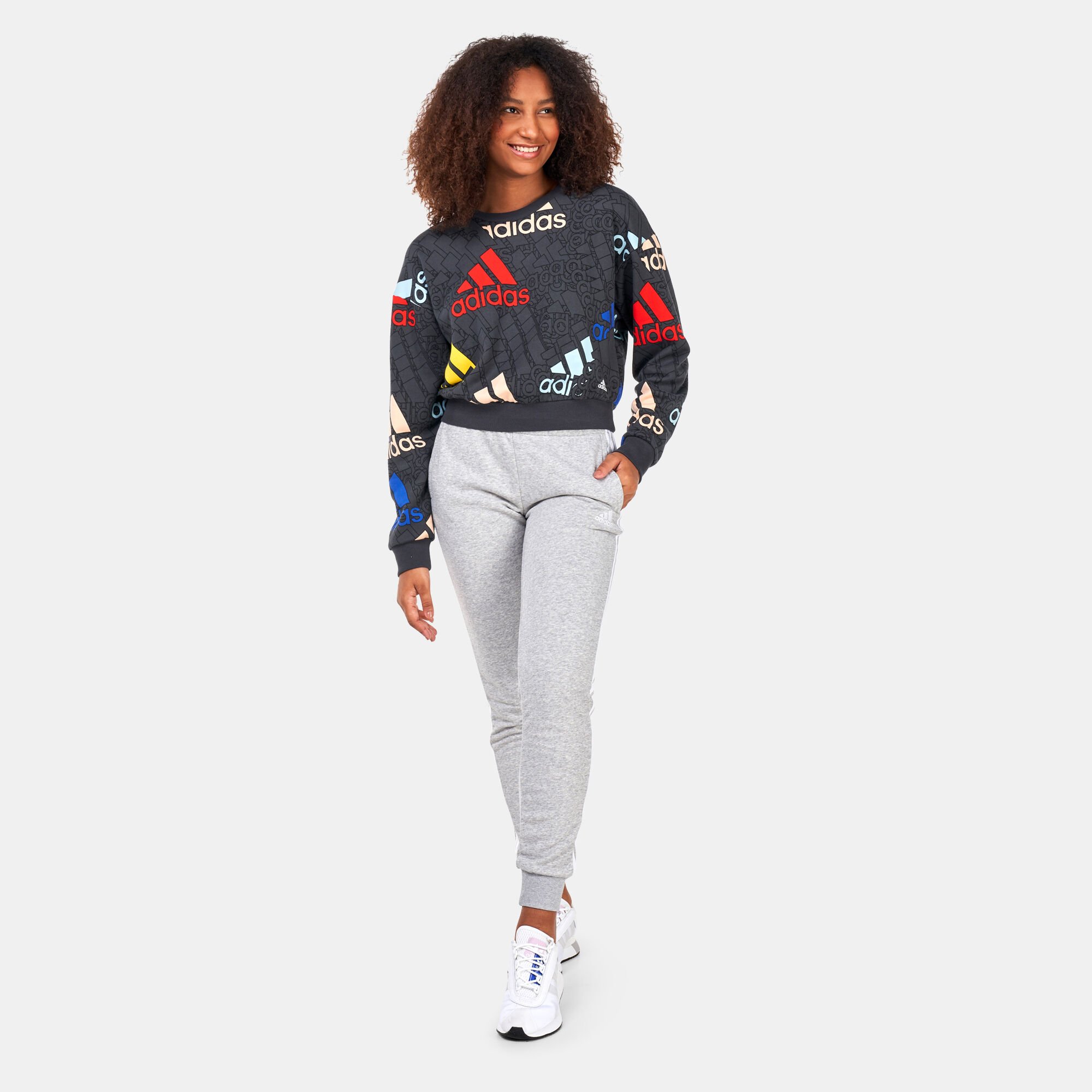 Adidas crop sweatshirt hotsell